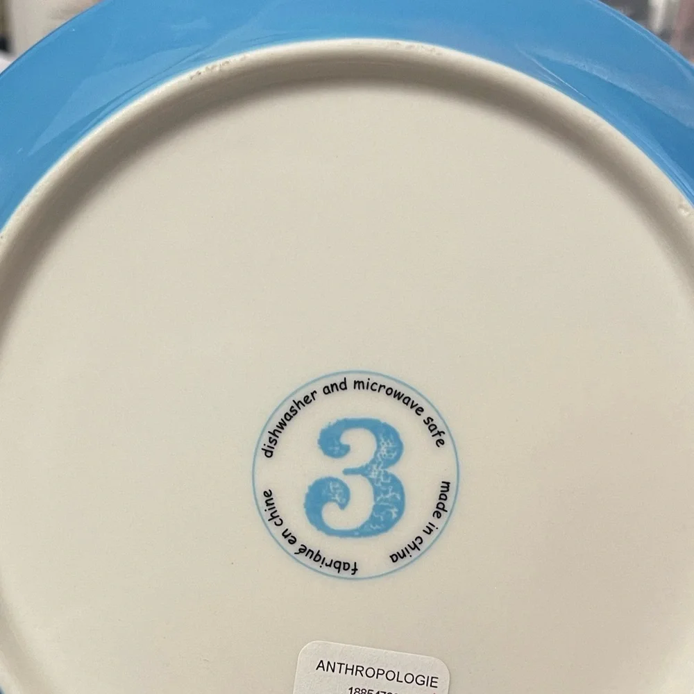 Anthropologie 3D Alphabet Cup and Saucer Set